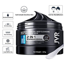 Load image into Gallery viewer, Peel Off Face Mask, JVR Blackhead Remover Mask for Men, Women, Charcoal Peel Off Black Mask, Facial Mask Purifying and Deep Cleansing for All Skin Types 4.23 OZ