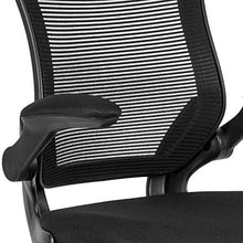Load image into Gallery viewer, Flash Furniture Mid-Back Black Mesh Ergonomic Drafting Chair with Adjustable Foot Ring and Flip-Up Arms
