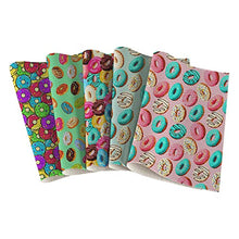 Load image into Gallery viewer, 5pcs Fake Leather Fabric for Sewing Clothe Furniture Eco Imitation Sheets Donuts Pattern DIY Bow Hair Accessories Supplies 2230cm/A4
