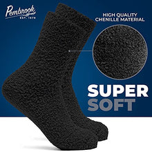 Load image into Gallery viewer, Pembrook Non Skid / Slip Socks – (2-Pack – Black) – Hospital - Fuzzy Slipper Socks – Great for adults, men, women. Designed for medical hospital patients but great for everyone