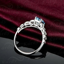 Load image into Gallery viewer, Kardy Jewelry Women's Solid 14K White Gold Oval Aquamarine Gemstone Diamond Wedding Engagement Band Ring Set