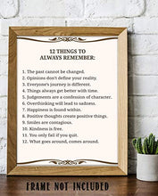 Load image into Gallery viewer, "12 Things To Always Remember"- Inspirational Wall Art- 8 x 10" Print Wall Decor-Ready to Frame. Modern Typographic Print for Home-Office-School Decor. Great Positive Thinking Reminders!