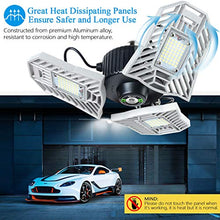 Load image into Gallery viewer, Garage Lights Led Deformable Garage Light Ceiling LED 60W 6000Lumen Flexled Garage Light Tribrite Led Adjustable Light with 3 Panel Led Shop Lights for Garage Ceiling Basement Workshop