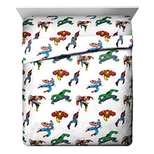 Load image into Gallery viewer, Jay Franco Marvel Avengers Comic Cool 7 Piece Queen Bed Set - Includes Comforter & Sheet Set - Bedding Features Captain America, Spiderman, Iron Man, Hulk, Thor - Super Soft (Official Marvel Product)