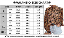 Load image into Gallery viewer, Valphsio Women Leopard Print Blouse Shirts Stand Collar Long Sleeves Vintage Casual Tops Blue