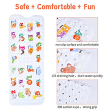 Load image into Gallery viewer, Secopad Kids Bath Mat for Tub Non Slip, 40 X 16 Inch Large Alphabet Anti Slip Toddler Baby Bath Mat
