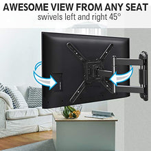 Load image into Gallery viewer, MOUNTUP TV Wall Mounts TV Bracket for Most 26-55 Inches TVs, Full Motion TV Wall Mount with Swivel and Extend 17.7 Inch, TV Mount with Swivel Articulating Arm, Max VESA 400x400mm, MU0009