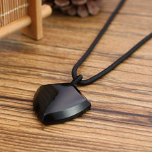 Load image into Gallery viewer, COAI Black Obsidian Shield of Faith Pendant Amulet Necklace Mens Womens
