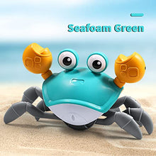 Load image into Gallery viewer, Sensing Crawling Crab, Tummy Time Baby Toys, Interactive Walking Dancing Toy with Music Sounds & Lights, Infant Fun Birthday Gift Toddler Boy Girl, USB Charging Cable Included (Green)