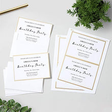 Load image into Gallery viewer, Avery Invitation Cards, Matte White with Metallic Gold Borders, 5" x 7", 30 Cards and Envelopes (3325)
