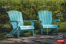 Load image into Gallery viewer, Keter 2 Pack Alpine Adirondack Resin Outdoor Furniture Patio Chairs with Cup Holder-Perfect for Beach, Pool, and Fire Pit Seating, Teal
