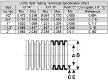 Load image into Gallery viewer, (1/2" Dia. x 100 ft, Orange) HydroMaxx Flexible Polyethylene Corrugated (PE) Split Tubing (Wire Loom)