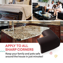 Load image into Gallery viewer, Soft Baby Proofing Corner Guards & Edge Protectors - Pre-Taped Table Corner Protector, Child Safety Furniture Bumper, Sharp Corner Cushions, 8 Pack, Brown