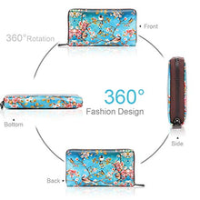 Load image into Gallery viewer, APHISON Wallets for Women RFID Blocking Zipper Purse Card Case Wallet Phone Clutch Cartoon Style Wallet With Wristlet for Ladies/Girls Gift Box 684-0170A