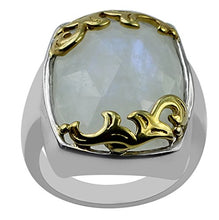 Load image into Gallery viewer, Carillon Rainbow Moonstone Natural Gemstone Cushion Shape 925 Sterling Silver Ring For Women for Men | Size: 4 to 10