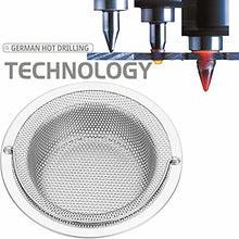 Load image into Gallery viewer, 2 Pack Kitchen Sink Strainer,4.5 inches Large Wide Rim,Germany 304 Stainless Steel Sink Drain Strainer with Handle Sink Stopper,Basket Strainer