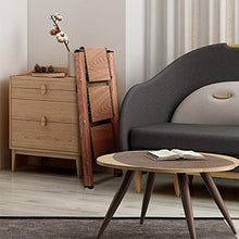 Load image into Gallery viewer, 3 Step Stool Ladder Woodgrain Shelf Aluminum Lightweight Folding with Anti-Slip and Wide Pedal for Home and Kitchen Space Saving