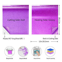 Load image into Gallery viewer, Gold Glitter HTV Heat Transfer Vinyl - 12inx5ft, Iron on Vinyl HTV Vinyl for T Shirts Gifts for Mom by TransWonder (Light Gold)