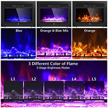 Load image into Gallery viewer, Giantex 28.5" Electric Fireplace Insert Recessed Mounted with 3 Color Flames Adjustable, 750/1500W Wall Fireplace Electric with Remote Control, Standing Fireplace Heater