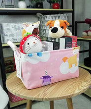 Load image into Gallery viewer, QUEENLALA Rectangular Laundry Hamper/Foldable Nursery Laundry Basket for Organizing/Storage Bin Baskets/Children Toy Office Bedroom/Toy Bin Closet Shelf Baskets(Rec-Unicorn)