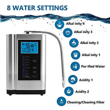 Load image into Gallery viewer, Alkaline Water Ionizer, Up to -500mV ORP, PH 3.5-10.5 Water Purifier Machine, Home Alkaline Water Filter with 7 Water Settings, 6000 Liters Per Filter,Auto-Cleaning,Intelligent Voice (Silver)