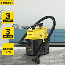 Load image into Gallery viewer, Stanley SL18910P-3 Wet/Dry, 3 Gallon, 3 Horsepower, Portable Car Vacuum, 3.0 HP AC, Black+Yellow