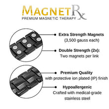 Load image into Gallery viewer, MagnetRX® Ultra Strength Magnetic Therapy Bracelet - Arthritis Pain Relief and Carpal Tunnel Magnetic Bracelets for Men - Adjustable Length with Sizing Tool (Black)