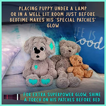 Load image into Gallery viewer, Cute Stuffed Dog with Puppy Superpowers – Glow in Dark Patches for Sweet Dreams & Bedtime Comfort – Perfect Puppy Stuffed Animal Teddy Bear Toy for Boys, Girls – Plush 14 inches (no Batteries Needed)