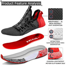 Load image into Gallery viewer, WETIKE Mesh Slip On Lightweight Athletic Shoes, Black Red Size 12.5 Little Kid