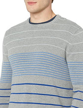 Load image into Gallery viewer, Goodthreads Men's Soft Cotton Multi-Color Striped Crewneck Sweater, Grey Gradient, X-Large