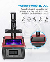 Load image into Gallery viewer, ELEGOO Mars 2 Pro Mono MSLA 3D Printer UV Photocuring LCD Resin 3D Printer with 6 inch 2K Monochrome LCD, Printing Size 129x80x160mm/5.1x3.1x6.3inch