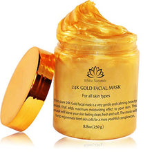 Load image into Gallery viewer, 24K Gold Facial Mask — Rejuvenating Anti-Aging Face Mask — Face Mask For Flawless Skin — Reduces Fine Lines & Wrinkles — Clears Acne, Minimizes Pores — Moisturizes & Firms Up Your Skin By White Naturals