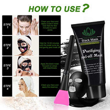 Load image into Gallery viewer, Blackhead Remover Mask, Blackhead Peel Off Face Mask 3-in-1 Blackhead Remover Charcoal Mask with Blackhead & Pimple Comedone Extractors and Silicone Brush,Deep Cleansing Black Mask