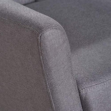Load image into Gallery viewer, Christopher Knight Home Merel Mid-Century Modern Fabric Club Chair, Light Grey / Natural