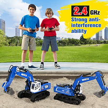 Load image into Gallery viewer, KidsFaves Remote Control Excavator for Boys 11 Channel Metal Shovel 350 Rotate, RC Construction Vehicles Toys Digger for Kids 8+Year Old