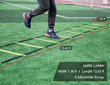 Load image into Gallery viewer, A11N Speed & Agility Training Set- Includes 1 Resistance Parachute, 1 Agility Ladder, 4 Adjustable Hurdles, 12 Disc Cones | Exercise Equipment for All Sports