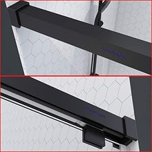 Load image into Gallery viewer, YINVANI Single Sliding Soft Close Shower Door, 56”-60” ×76”, 5/16”(8mm) Clear Tempered Glass, Noiseless Frameless Bathroom Shower Doors SS11-MB607608 (Matte Black)