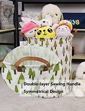 Load image into Gallery viewer, QUEENLALA Large Storage Basket,Laundry Hamper/Bathroom/Home Decor/Collapsible Round Storage Bin,Boys and Girls Hamper/Boxes/Clothing(Green Forest)