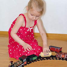 Load image into Gallery viewer, FUN LITTLE TOYS Train Set Classic Electric Train Toy Included 6 Cars and 11 Tracks with Lights and Sounds