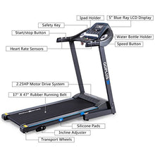 Load image into Gallery viewer, Goplus 2.25HP Electric Folding Treadmill with Incline, with Display and 12 Built-in Workout Programs, Walking Running Jogging Fitness Machine for Home & Gym Cardio Fitness