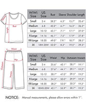 Load image into Gallery viewer, WiWi Bamboo Pajamas for Women Short Sleeve Top with Capri Pants Sleepwear Lightweight Plus Size Pjs Set S-3X, Black, Small