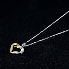 Load image into Gallery viewer, Pipa Bella 925 Sterling Silver with Partial 18K Gold Plating Diamond Accent 0.03ct Basic Heart Pendant Studded with Natural White Diamonds (I-J Color, I2-I3 Clarity) with 18" Chain