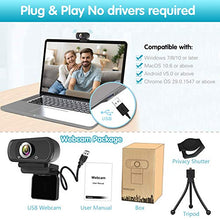 Load image into Gallery viewer, 1080P Webcam,Live Streaming Web Camera with Stereo Microphone, Desktop or Laptop USB Webcam with 110 Degree View Angle, HD Webcam for Video Calling, Recording, Conferencing, Streaming, Gaming