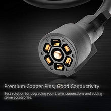 Load image into Gallery viewer, MICTUNING Heavy Duty 7 Way Plug Inline Trailer Cord with 7 Gang Junction Box - 8 Feet, Weatherproof