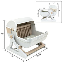 Load image into Gallery viewer, Le you pet semi-automatic quick cleaning cat litter box, Luxury cat toilet(white / milk brown)