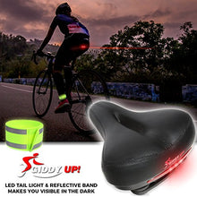 Load image into Gallery viewer, Giddy Up! Bike Seat - Most Comfortable Memory Foam Waterproof Bike Saddle, Universal Fit, Shock Absorbing Including Mounting Wrench - Allen Key - Reflective Band and Waterproof Protection Cover