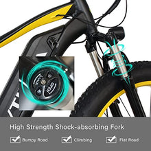 Load image into Gallery viewer, vtuvia Electric Bike for Adults, 26" 4.0 Fat Tire Ebikes, 48V 13Ah Removable Lithium-Ion Battery Waterproof City Bicycle Electric 7 Speeds Gear, Hunting Beach Snow Electric Bicycles (Yellow)