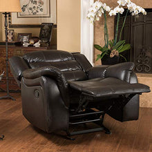 Load image into Gallery viewer, Christopher Knight Home Hawthorne Leather Glider Recliner Chair, Black Berry