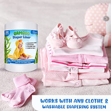 Load image into Gallery viewer, Ravel Bamboo Unscented Diaper Liners - 100% Bamboo Disposable Cloth Diaper Inserts, Gently and Soft Biodegradable, Chlorine & Dye and Fragrance Free- 100 Sheets Per Roll, (4PK) 400 - (4 Roll, Bamboo)