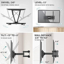 Load image into Gallery viewer, MOUNTUP TV Wall Mounts - Full Motion TV Wall Mount for 26-55 Inch Flat Screens and Curved TVs up to 88 LBS, Wall Mount TV Bracket with Dual Swivel Articulating Arms, Max VESA 400x400mm MU0010